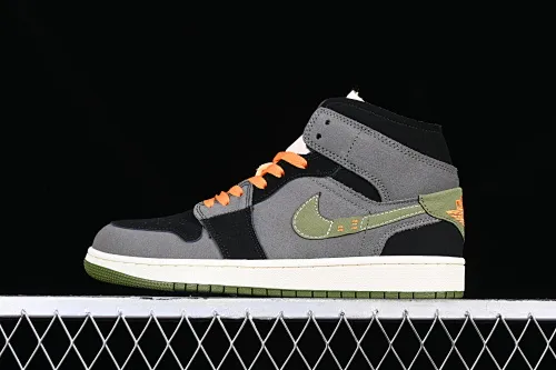 All categories Air Jordan Jordan series basketball shoes Air Jordan 1 Mid Air Jordan 1 Mid SE "Craft" AJ1 Joe 1 black coal gray China casual sneakers FD6817-003